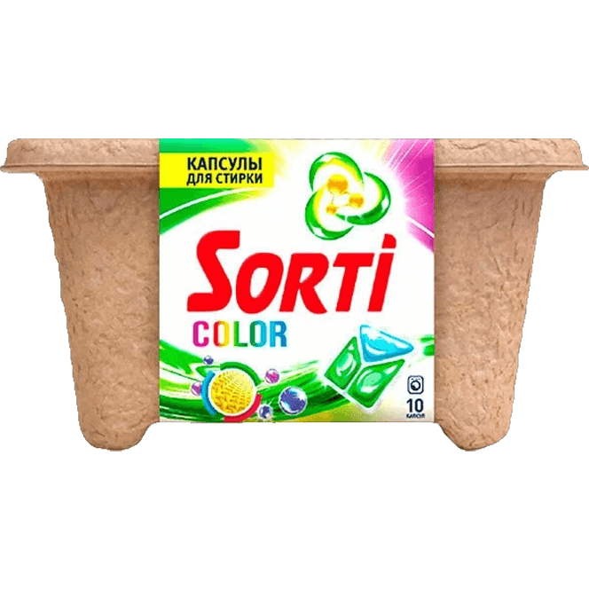 Капсулы для стирки белья "Sorti" картон (10 капс.упак) НК, Колор