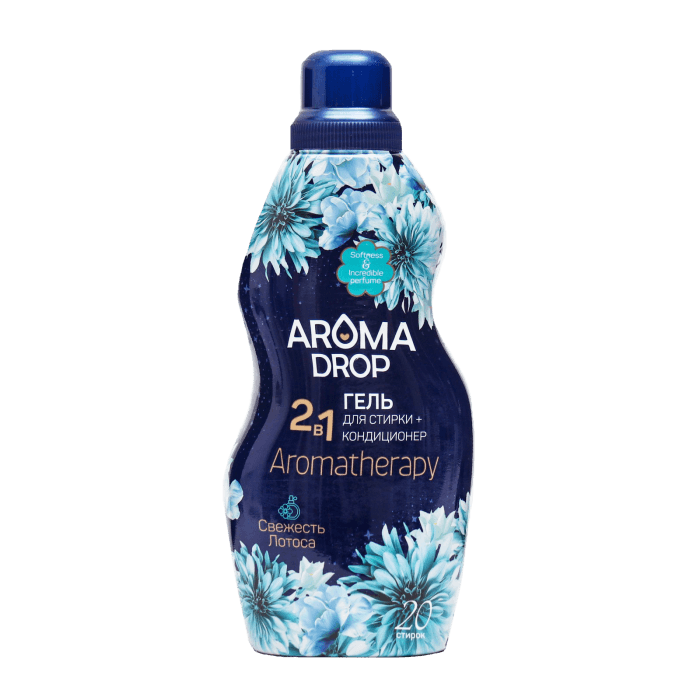 Гель для стирки белья 1 л/1000 мл "Aroma drop" 2 в 1 Aromatherapy, Свежесть лотоса Гель для стирки белья 1 л/1000 мл "Aroma drop" 2 в 1 Aromatherapy, Свежесть лотоса
