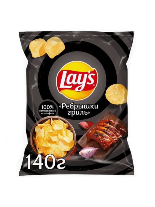 Чипсы "LAYS" 140 г ассортимент, Ребрышки гриль Чипсы "LAYS" 140 г ассортимент, Ребрышки гриль